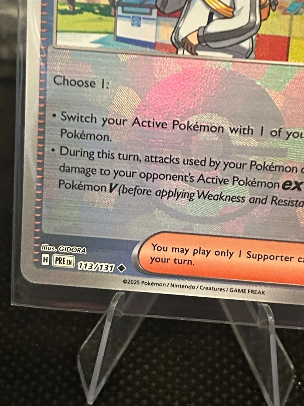 Pokemon Kieran Pokeball 113/131 Holo from Prismatic Evolutions M/NM‎